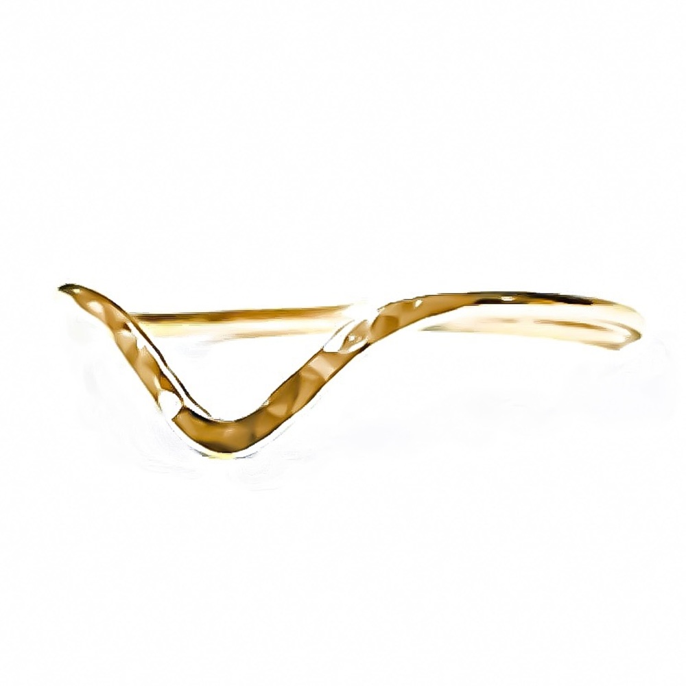𝟯 𝗣𝗔𝗖𝗞 - 14K Gold Filled Textured Chevron V-Shaped Skinny Stackable Ring